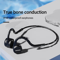 Lenovo X5 IPX8 Waterproof Bluetooth 5.0 Bone Conduction Wireless Earphones, Built-in 8G Memory, Lenovo X5