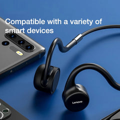 Lenovo X5 IPX8 Waterproof Bluetooth 5.0 Bone Conduction Wireless Earphones, Built-in 8G Memory, Lenovo X5