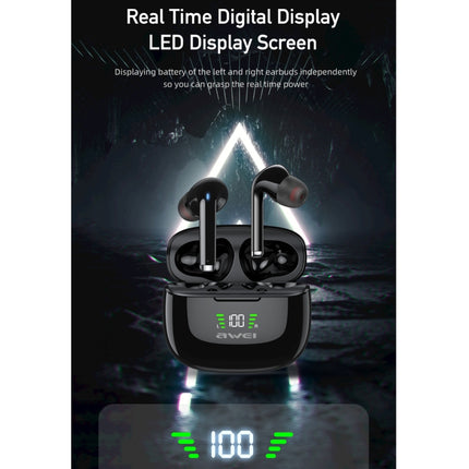 awei TA8 Bluetooth 5.2 ANC Active Noise Reduction Wireless Bluetooth Earphone