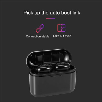 DT-4 IPX Waterproof Bluetooth 5.0 Wireless Bluetooth Earphone with 350mAh Magnetic Charging Box, Support for Calling, DT-4