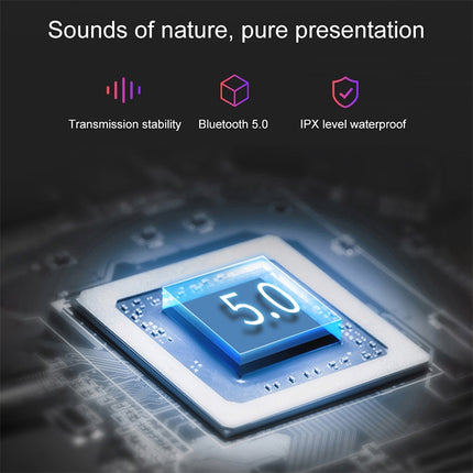 DT-4 IPX Waterproof Bluetooth 5.0 Wireless Bluetooth Earphone with 350mAh Magnetic Charging Box, Support for Calling, DT-4