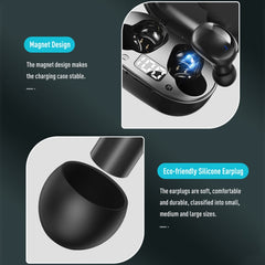 ROCK EB62 TWS Mini Bluetooth Earphone with Magnetic Charging Box, Support LED Power Digital Display & Call