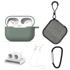 For AirPods Pro 5 in 1 Silicone Earphone Protective Case + Earphone Bag + Earphones Buckle + Hook + Anti-lost Rope Set, For AirPods Pro