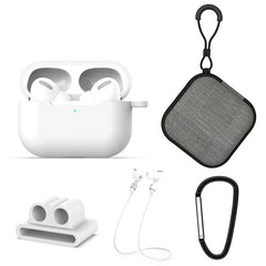 For AirPods Pro 5 in 1 Silicone Earphone Protective Case + Earphone Bag + Earphones Buckle + Hook + Anti-lost Rope Set, For AirPods Pro