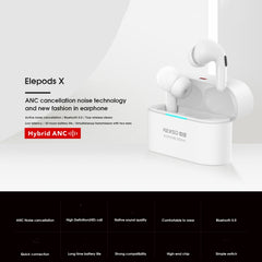 ELEPHONE Elepods X Kabellose ANC-Ohrhörer mit Geräuschunterdrückung, Bluetooth 5.0, mit Ladebox