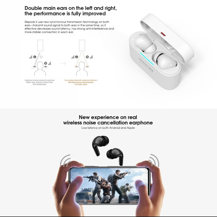 ELEPHONE Elepods X Kabellose ANC-Ohrhörer mit Geräuschunterdrückung, Bluetooth 5.0, mit Ladebox