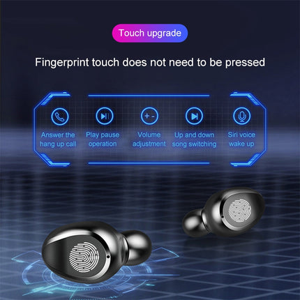 Auriculares inalámbricos Bluetooth binaurales con control táctil F9 TWS V5.0 con estuche de carga y pantalla digital, F9