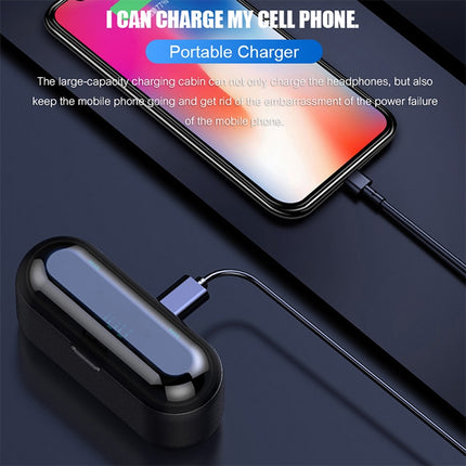 Auriculares inalámbricos Bluetooth binaurales con control táctil F9 TWS V5.0 con estuche de carga y pantalla digital, F9