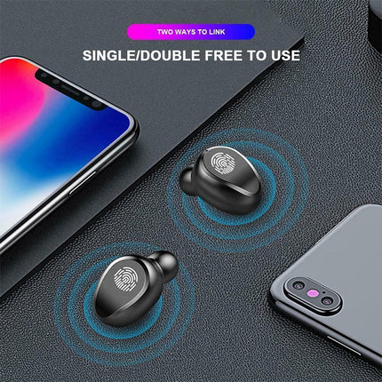 Auriculares inalámbricos Bluetooth binaurales con control táctil F9 TWS V5.0 con estuche de carga y pantalla digital, F9