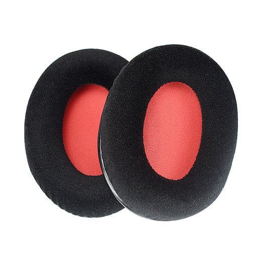 2 PCS For Kingston KHX-HSCP / HyperX Cloud II Headphone Cushion Flannel Red Net Sponge Cover Earmuffs Replacement Earpads, For Kingston KHX-HSCP HyperX Cloud II(Flannel Red)