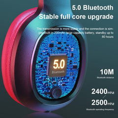 WK M8 Bluetooth 5.0 Fashion Design Music Bluetooth Headphone, Support TF Card