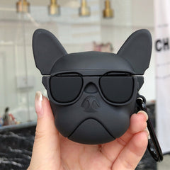 Silicone Cartoon Cute Bulldog Shape Earphones Shockproof Protective Case for Apple AirPods 1 / 2, IP6D5447A, IP6D5447B, IP6D5447C, IP6D5447D