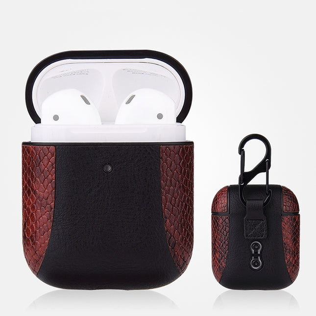 Estuche protector a prueba de golpes de cuero con tapa abatible y colores a juego para Apple AirPods 1/2