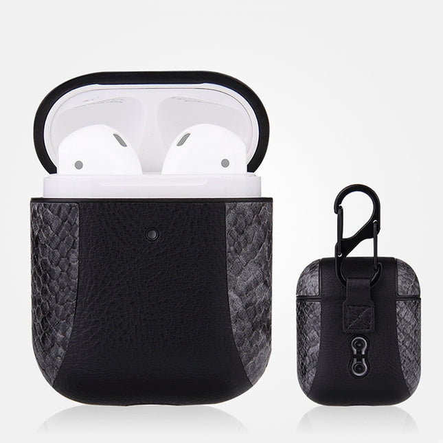 Farblich passendes Flip-Over-Leder-Ohrhörer-Stoßschutzetui für Apple AirPods 1/2