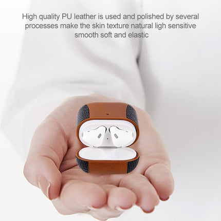 Farblich passendes Flip-Over-Leder-Ohrhörer-Stoßschutzetui für Apple AirPods 1/2
