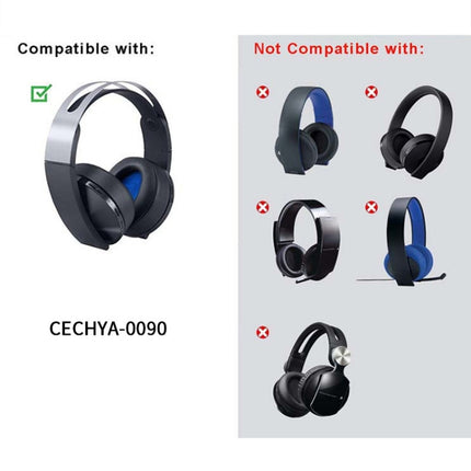 2pcs For Sony PS4 7.1 PlayStation Platinum CECHYA-0090 Earphone Cushion Cover Earmuffs Replacement Earpads Without Mesh, For Sony PS4 7.1