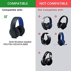 2 fundas suaves para auriculares con protección auditiva para Sony PS4, auriculares estéreo inalámbricos dorados