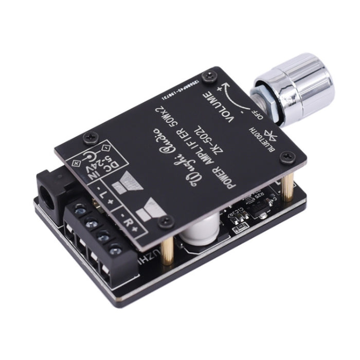 ZK-502L Bluetooth 5.0 12/24 V Kabelloses Stereo-Audio-Digital-Leistungsverstärkerbrett 50 W x 2 Bluetooth-Verstärker Amplificador, mit Gehäuse, ZK-502L mit Gehäuse
