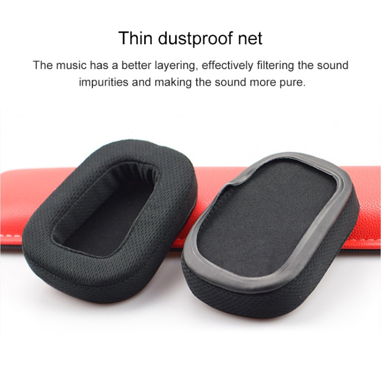 2 PCS For Logitech G633 G933 Earphone Cushion Cover Earmuffs Replacement Earpads with Mesh (Leather), Mesh Black