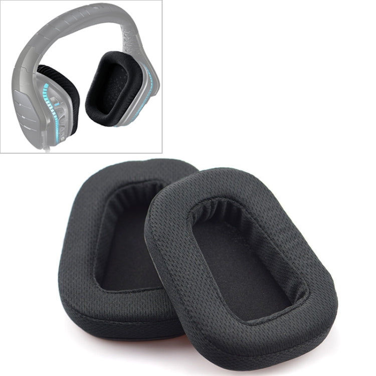 2 PCS For Logitech G633 G933 Earphone Cushion Cover Earmuffs Replacement Earpads with Mesh (Leather), Mesh Black