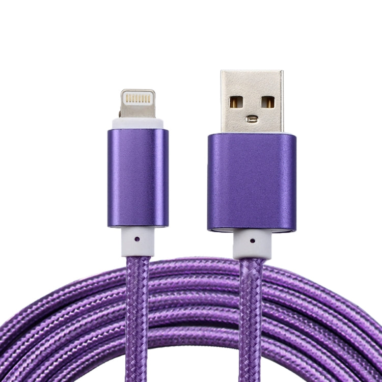 2m Woven Style Metal Head 84 Cores 8 Pin to USB 2.0 Data / Charger Cable