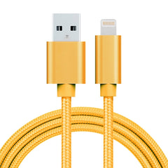 3A Woven Style Metal Head 8 Pin to USB Charge Data Cable, Cable Length: 1m, 1m 8 Pin