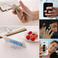 2 in 1 Adjustable Universal Mini Adhesive Holder Stand + Slim Finger Grip, Size: 7.3 x 2.2 x 0.3 cm