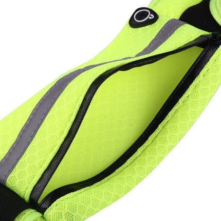 Multifunktionale Hüfttasche aus atmungsaktivem Mesh-Gewebe für Outdoor-Sport mit nachtrefenden Streifen und Kopfhörerloch für iPhone, Samsung, Sony und andere Telefone (unter 6 Zoll)
