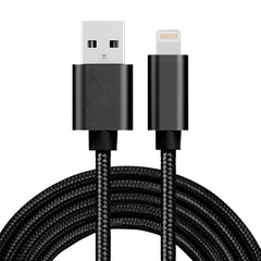 3A Woven Style Metal Head 8 Pin to USB Charge Data Cable, Cable Length: 2m, 2m 8 Pin