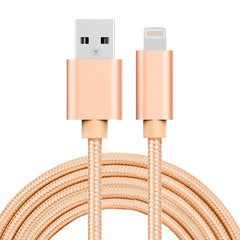 3A Woven Style Metal Head 8 Pin to USB Charge Data Cable, Cable Length: 2m, 2m 8 Pin