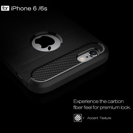 For iPhone 6 & 6s Brushed Texture Fiber TPU Rugged Armor Protective Case, For iPhone 6 & 6s