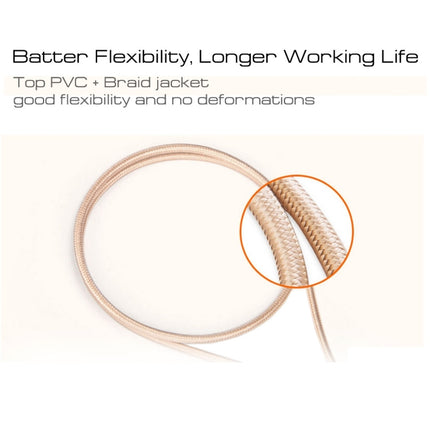 3m 3A Woven Style Metal Head 8 Pin to USB Data / Charger Cable, 3m 8 Pin