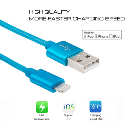 3 m 3A gewebtes Metallkopf-8-Pin-auf-USB-Daten-/Ladekabel, 3 m, 8-Pin