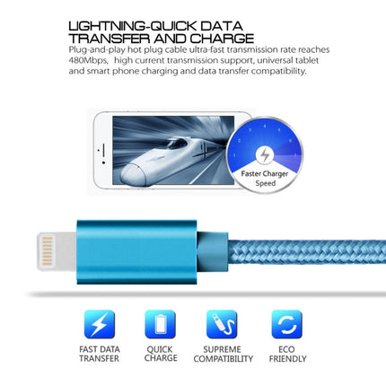 3 m 3A gewebtes Metallkopf-8-Pin-auf-USB-Daten-/Ladekabel, 3 m, 8-Pin