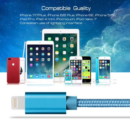 3 m 3A gewebtes Metallkopf-8-Pin-auf-USB-Daten-/Ladekabel, 3 m, 8-Pin
