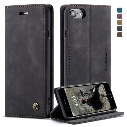 CaseMe-013 Funda de cuero multifuncional con tapa horizontal esmerilada retro para iPhone 6/6s, con ranura para tarjetas, soporte y billetera, para iPhone 6/6s