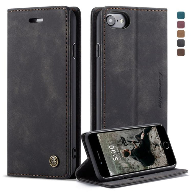 CaseMe-013 Funda de cuero multifuncional con tapa horizontal esmerilada retro para iPhone 6/6s, con ranura para tarjetas, soporte y billetera, para iPhone 6/6s