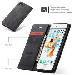 CaseMe-013 Funda de cuero multifuncional con tapa horizontal esmerilada retro para iPhone 6/6s, con ranura para tarjetas, soporte y billetera, para iPhone 6/6s