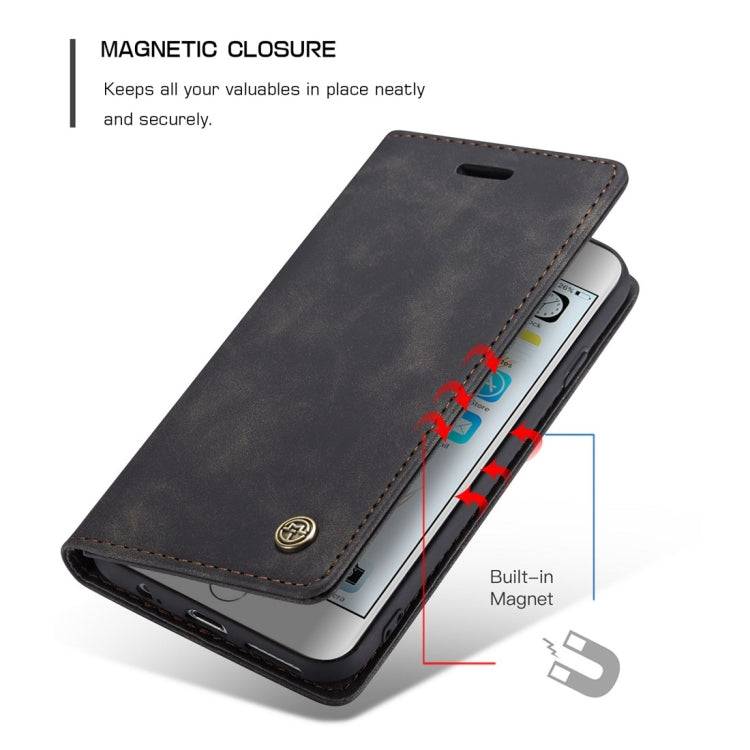 CaseMe-013 Funda de cuero multifuncional con tapa horizontal esmerilada retro para iPhone 6/6s, con ranura para tarjetas, soporte y billetera, para iPhone 6/6s