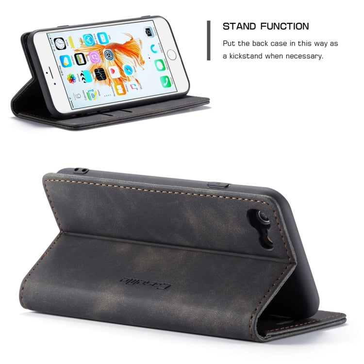 CaseMe-013 Funda de cuero multifuncional con tapa horizontal esmerilada retro para iPhone 6/6s, con ranura para tarjetas, soporte y billetera, para iPhone 6/6s
