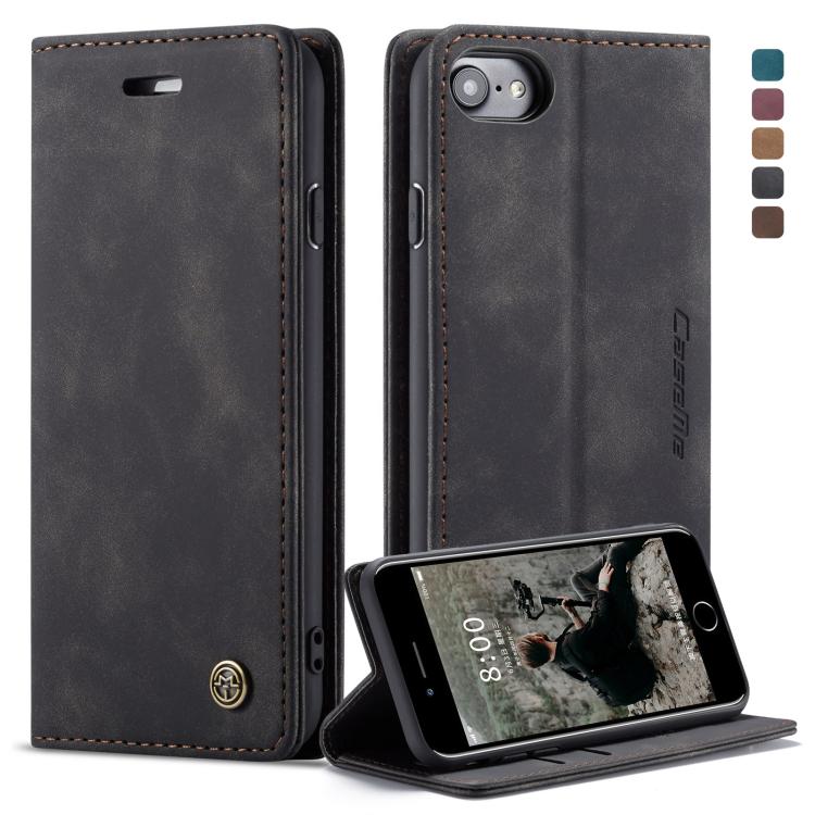 CaseMe-013 Funda de cuero multifuncional con tapa horizontal esmerilada retro para iPhone 6/6s, con ranura para tarjetas, soporte y billetera, para iPhone 6/6s