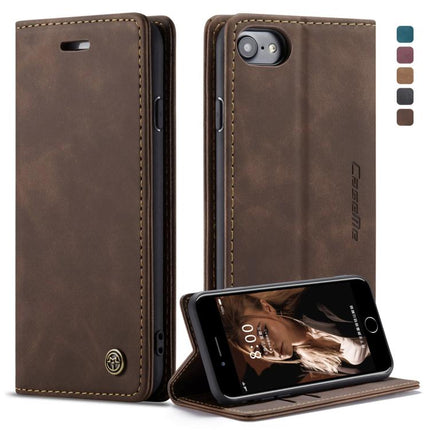CaseMe-013 Funda de cuero multifuncional con tapa horizontal esmerilada retro para iPhone 6/6s, con ranura para tarjetas, soporte y billetera, para iPhone 6/6s