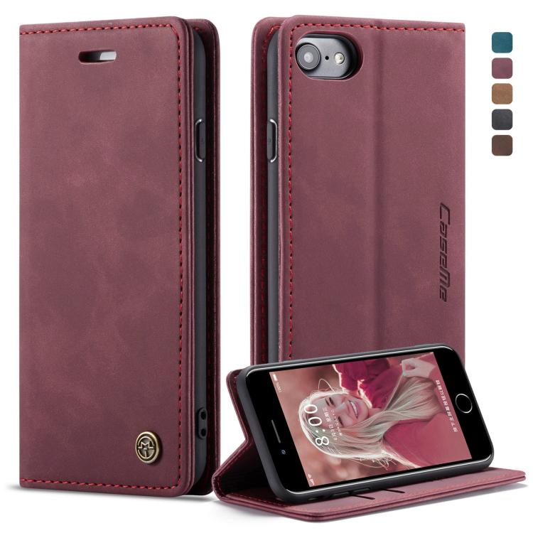 CaseMe-013 Funda de cuero multifuncional con tapa horizontal esmerilada retro para iPhone 6/6s, con ranura para tarjetas, soporte y billetera, para iPhone 6/6s