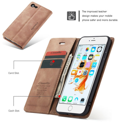 CaseMe-013 Funda de cuero multifuncional con tapa horizontal esmerilada retro para iPhone 6/6s, con ranura para tarjetas, soporte y billetera, para iPhone 6/6s
