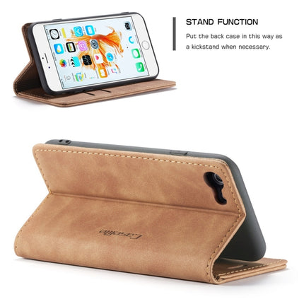 CaseMe-013 Funda de cuero multifuncional con tapa horizontal esmerilada retro para iPhone 6/6s, con ranura para tarjetas, soporte y billetera, para iPhone 6/6s