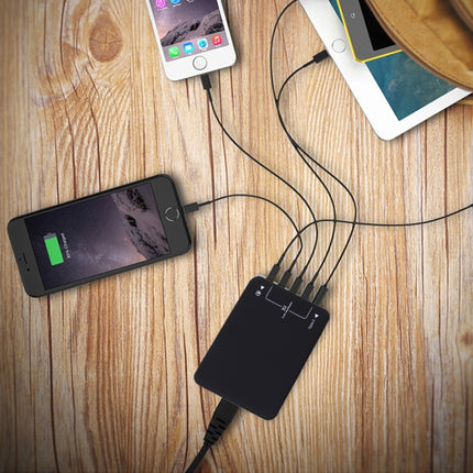 Q8118 1 Quick Charge 3.0 + 4 Smart Identification USB + 1 USB-C / Typ-C 3.1 Desktop-USB-Ladegerät