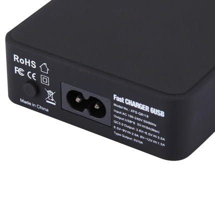 Q8118 1 Quick Charge 3.0 + 4 Smart Identification USB + 1 USB-C / Typ-C 3.1 Desktop-USB-Ladegerät