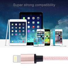 1m Woven Style Metal Head 58 Cores 8 Pin to USB 2.0 Data / Charger Cable