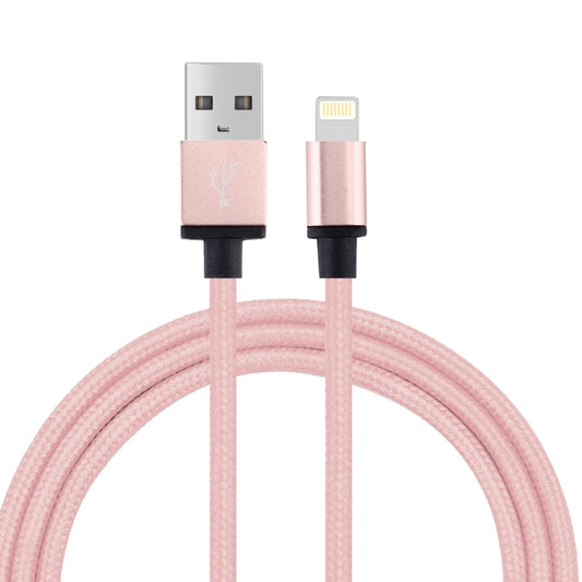 1m Woven Style Metal Head 58 Cores 8 Pin to USB 2.0 Data / Charger Cable