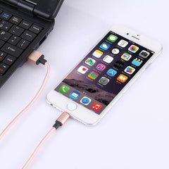 1m Woven Style Metal Head 58 Cores 8 Pin to USB 2.0 Data / Charger Cable